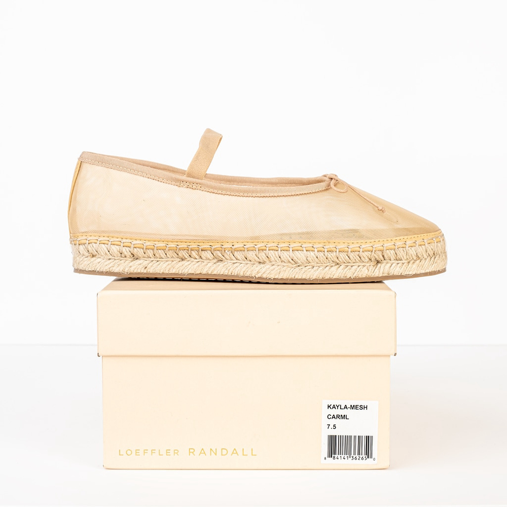 NIB Loeffler Randall Women's Kayla Ballet Flats Espadrilles Caramel Tan - 7.5 M - Picture 2 of 10